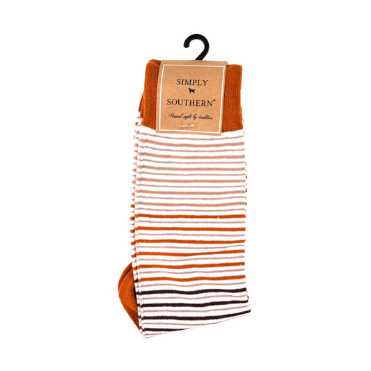 Orange Stripe Socks Simply Southern