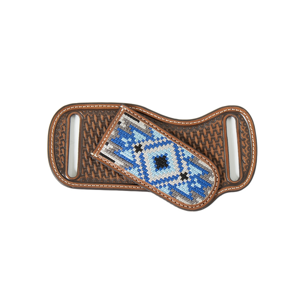 3-D Pancake Basket Weave Brown Belt Knife Sheath