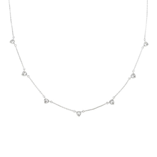 Silver CZ Drop Necklace - Water Resistant