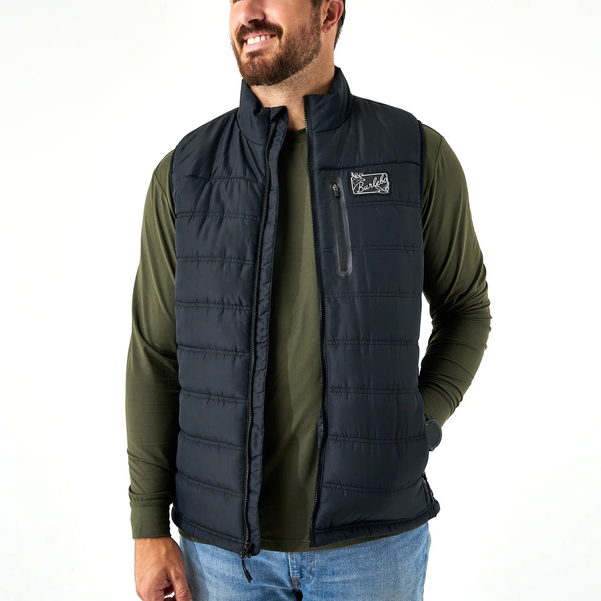 Men's Burlebo Black Puffer Vest