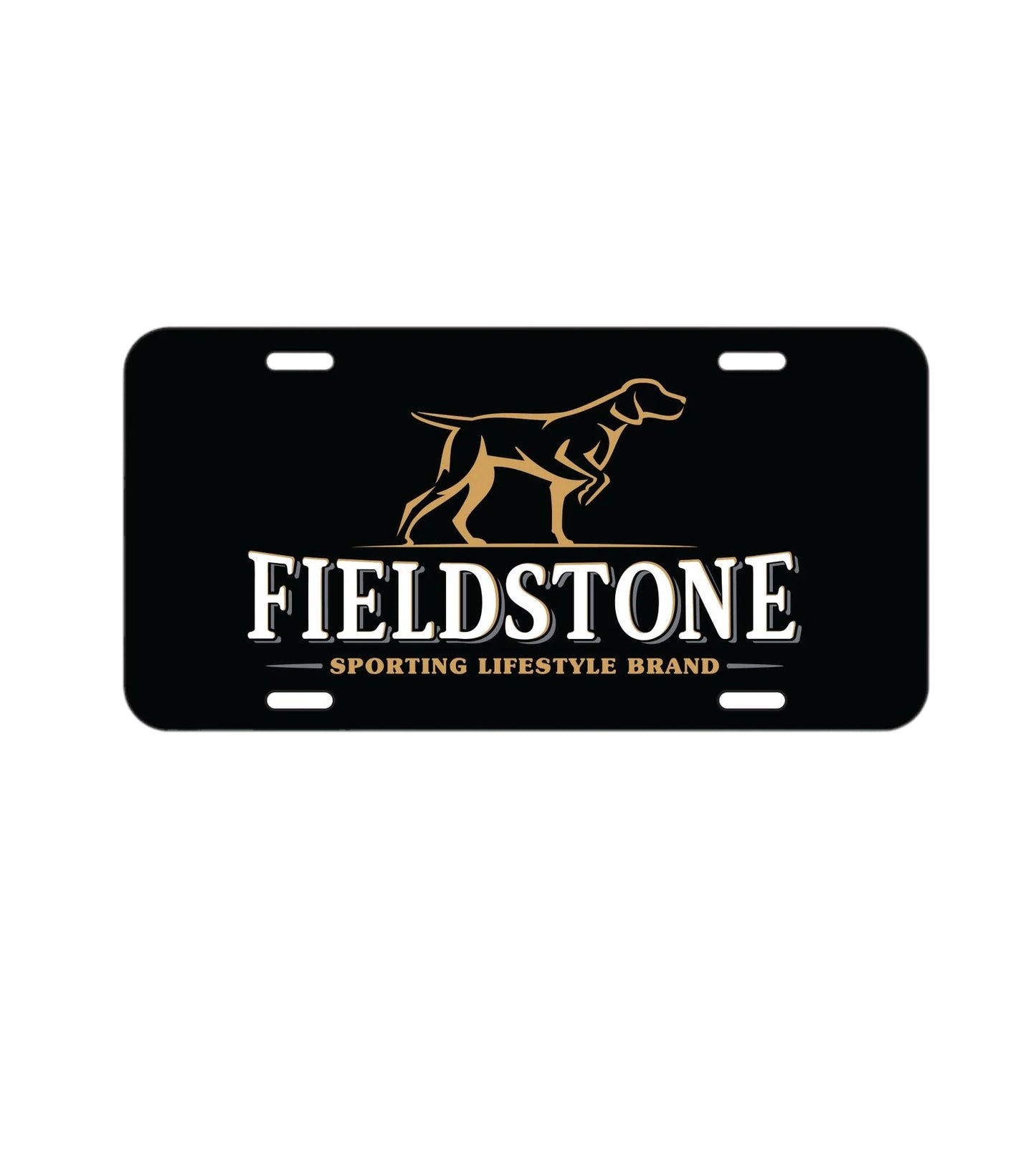 Fieldstone Black License Plate