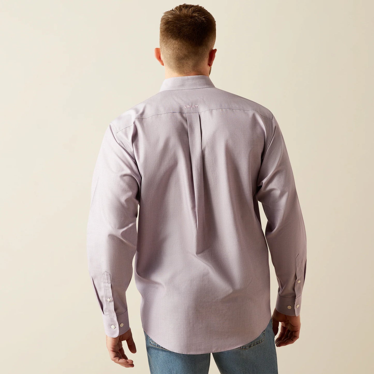 Ariat Men's Wrinkle Free Solid Lilac Button Down Shirt