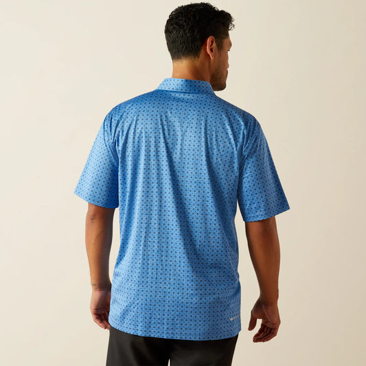 Ariat Men's Charger 2.0 Printed Classic Blue Polo