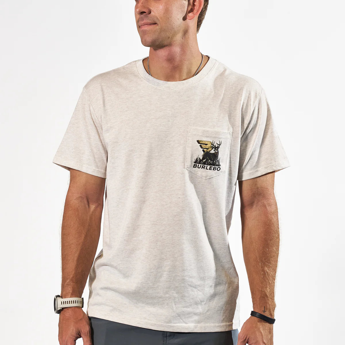 Men's Burlebo Heather Oatmeal For The Outdoors Tee
