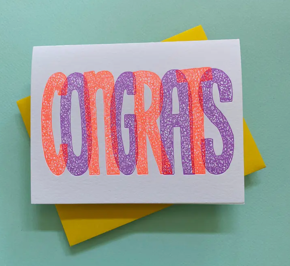 Neon Congrats Greeting Card