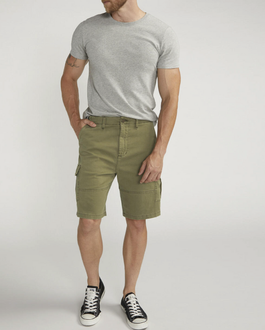 Men's Olive Cargo Essential Twill Shorts