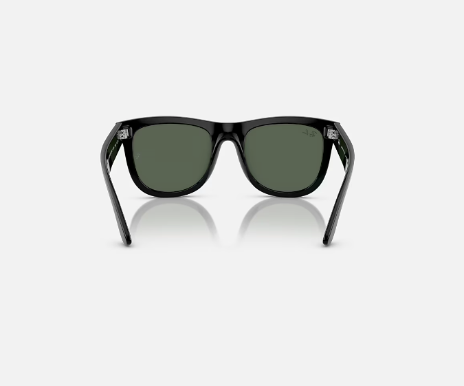 Wayfarer Reverse Black Dark Green Ray Ban Sunglasses