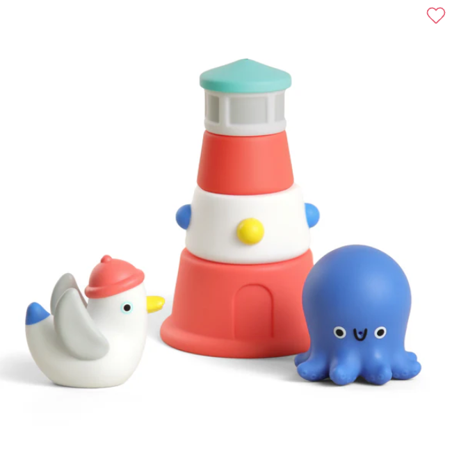 Itzy Stack & Squirt Lighthouse Bath Toy