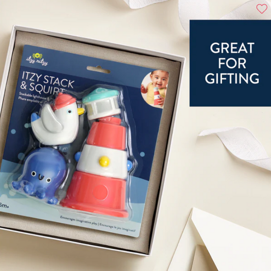 Itzy Stack & Squirt Lighthouse Bath Toy