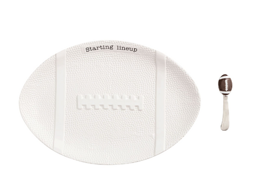 White Football Platter