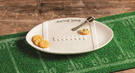 White Football Platter