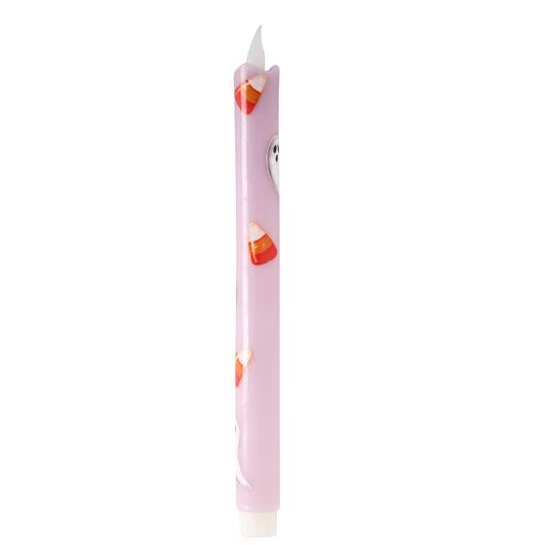 Halloween LED taper candles, shown in one of four available colors