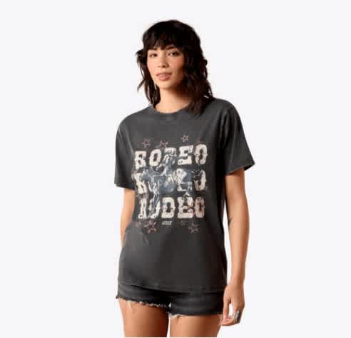Ariat Women's Charcoal Star Spangled Rodeo Tee