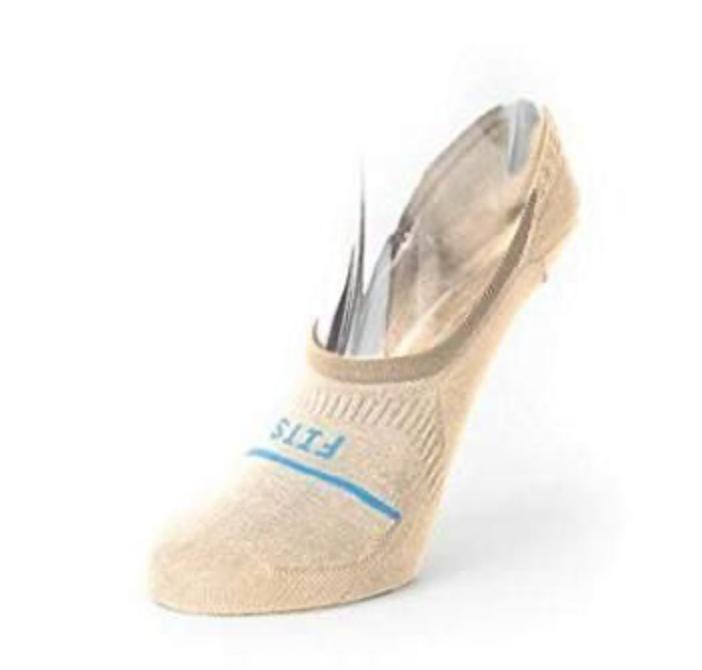 FITS Unisex Invisible No-Show Beige Socks