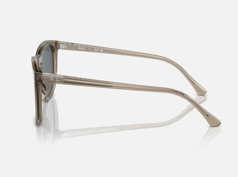 Ray-Ban Transparent Brown Sunglasses With Blue Lens