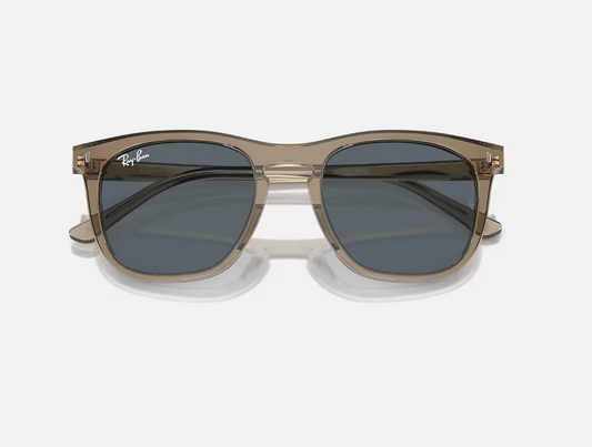 Ray-Ban Transparent Brown Sunglasses With Blue Lens