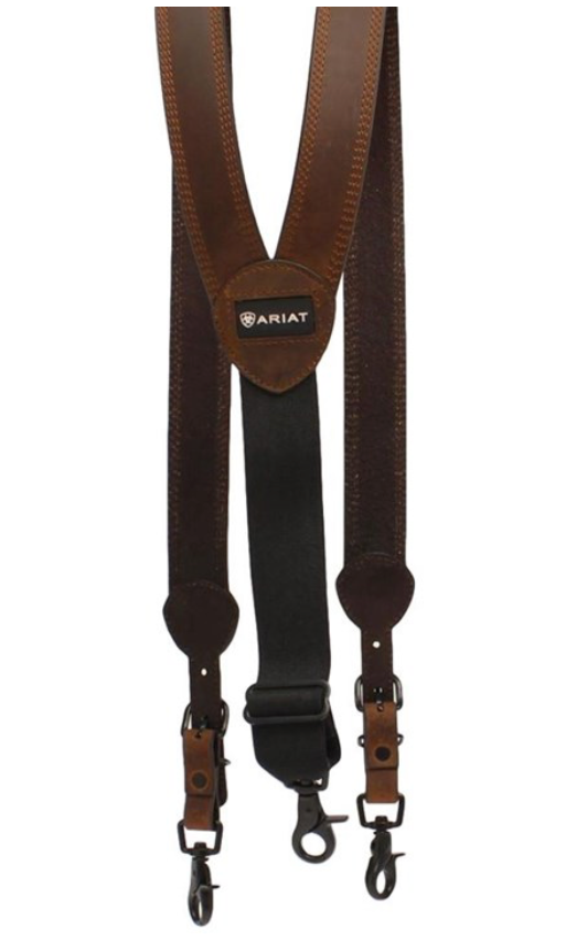 Arait Men's Gallus Brown Distressed Suspenders