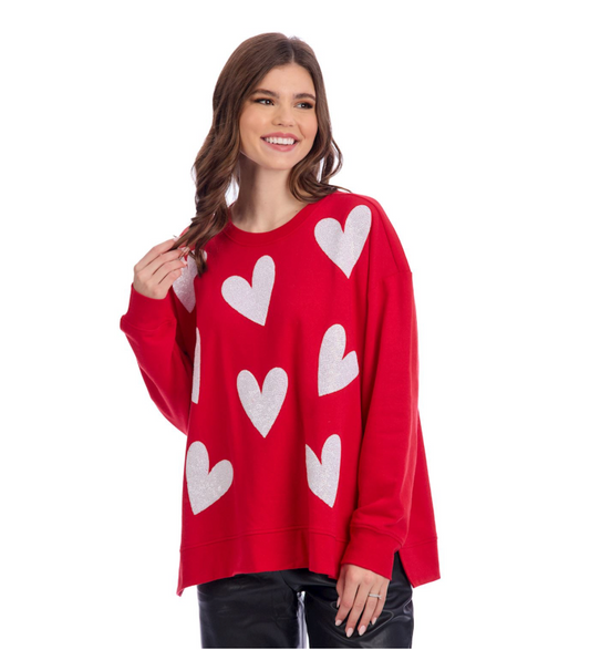 Mud Pie Valentine's Sparkle Sweatshirt - 2 Colors