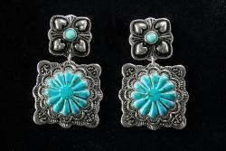 Silver Strike Turquoise Stone Earrings