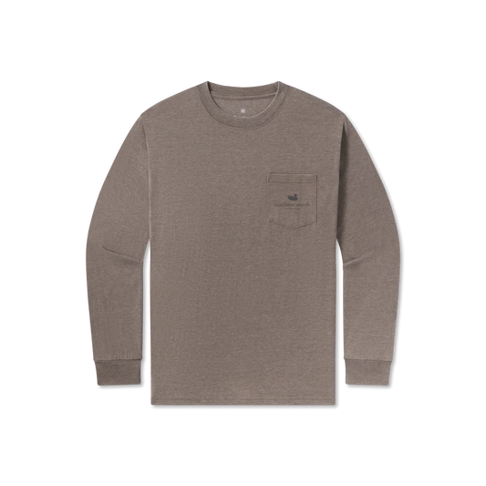 Southern Marsh Men's Washed Dark Shale Mallard Sighting Long Sleeve Tee
