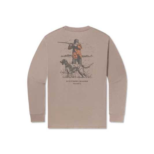 Southern Marsh Men's Burnt Taupe Undaunting Focus Long Sleeve Tee