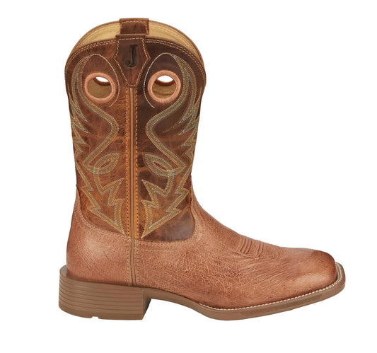 Men's Justin Roswell Orange Tan Smooth Ostrich Boots
