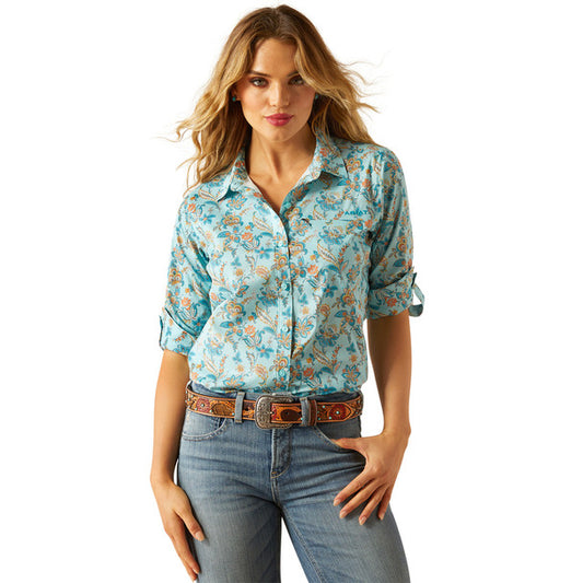 Ariat VentTEK Blue Paisley Floral Long Sleeve Shirt