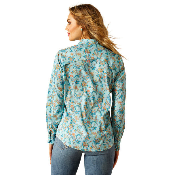 Ariat VentTEK Blue Paisley Floral Long Sleeve Shirt