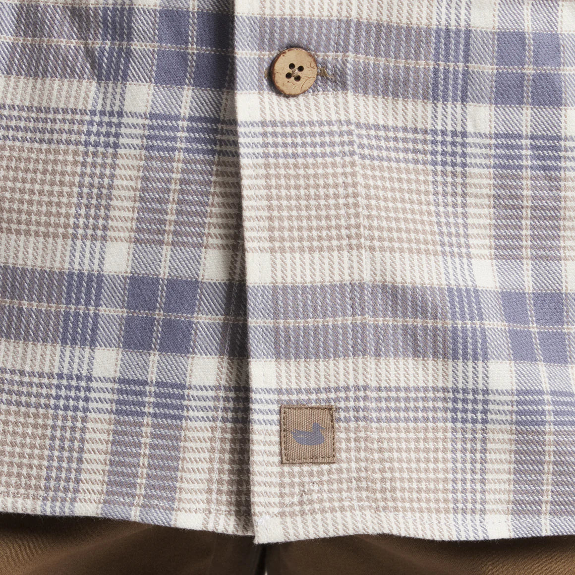 Southern Marsh Men's Oatmeal & Blue Randolph Plaid Flannel