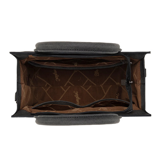 Wrangler Tooled Aztec Pattern Print Black Concealed Carry Tote/Crossbody