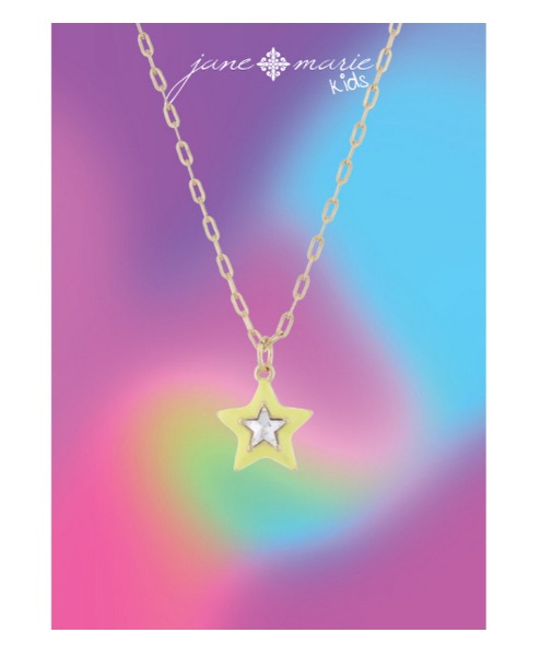 Kids Yellow Crystal Star Necklace