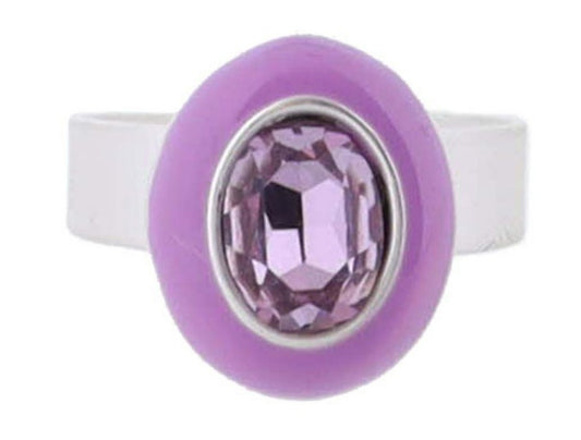 Kids Lavender Oval Crystal Ring