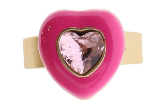 Kids Pink Heart Crystal Ring