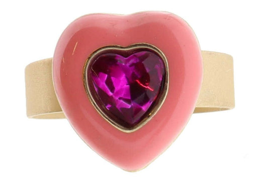 Kids Peachy Pink Heart Crystal Ring