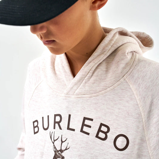 Burlebo Youth Fleece Whitetail Deer Oatmeal Hoodie
