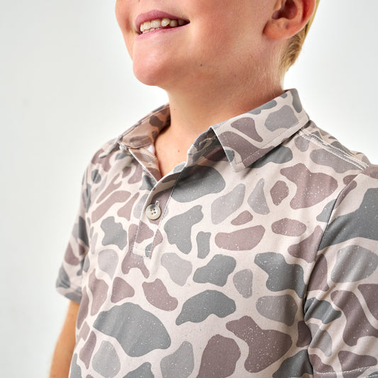 Youth Burlebo Classic Deer Camo Performance Polo