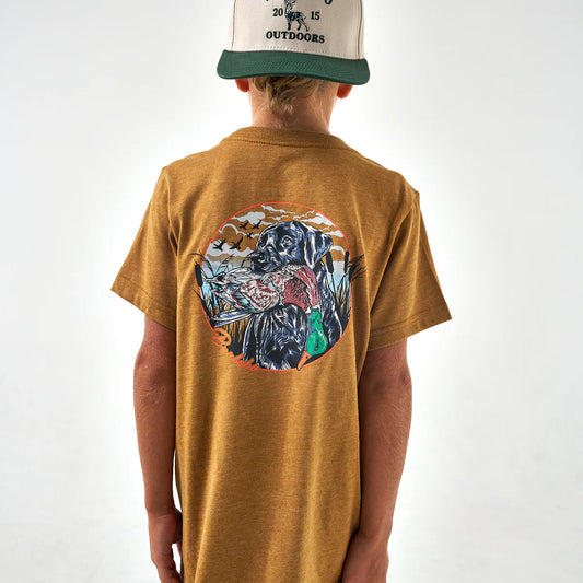 Youth Duck Dog Light Brown Burlebo Tee