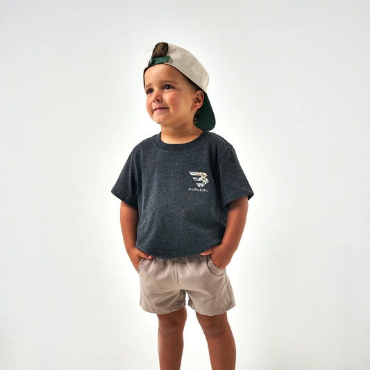 Youth Heather Black Classic Deer Camo Burlebo Signature Logo Tee