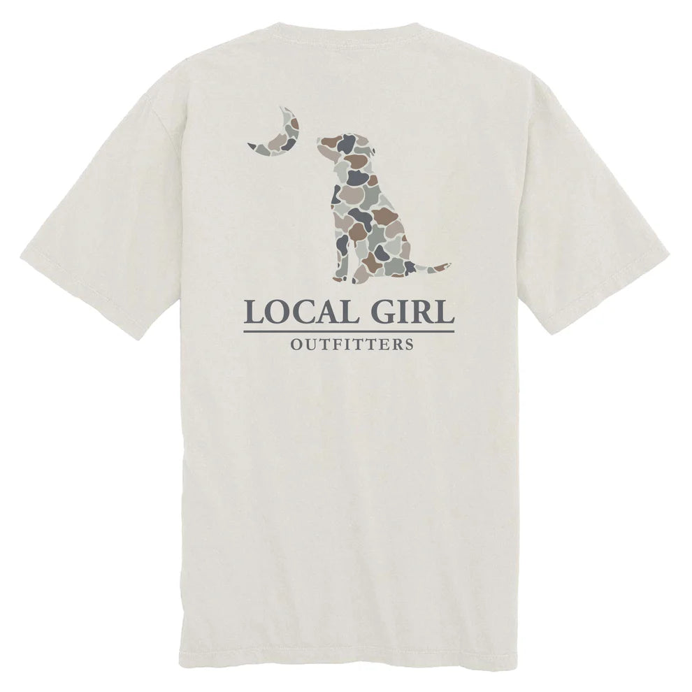 Local Girl YOUTH Floral Dog & Moon Silver Tee