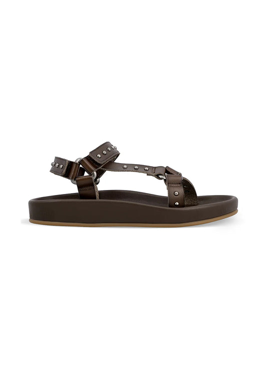 Zaria Dark Brown Studded Sandal