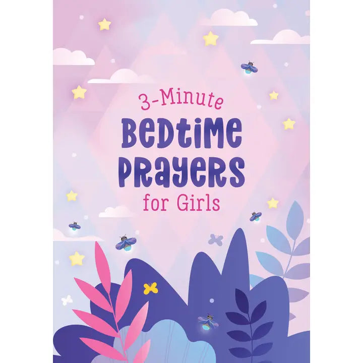 3-Minute Bedtime Prayers for Girls, pink and purple front cover