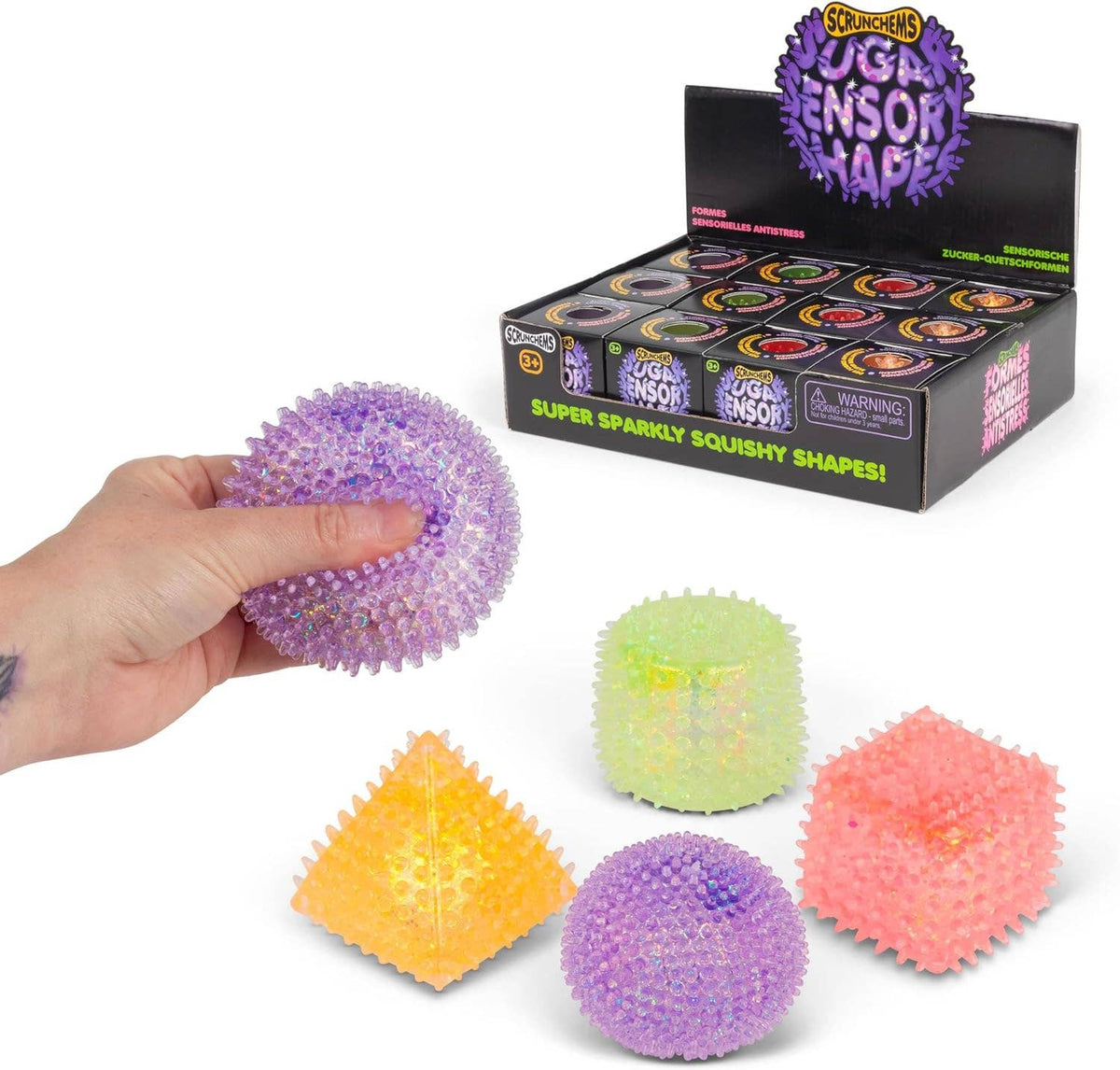 Scrunchems Sensory Sugar Shapes Squishy Fidget Toy, 1pc