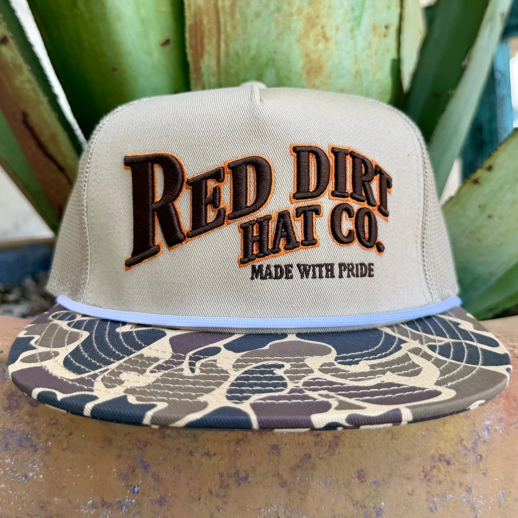 Red Dirt Hat Co. Old Skool II Khaki Camo Bill Rope Hat