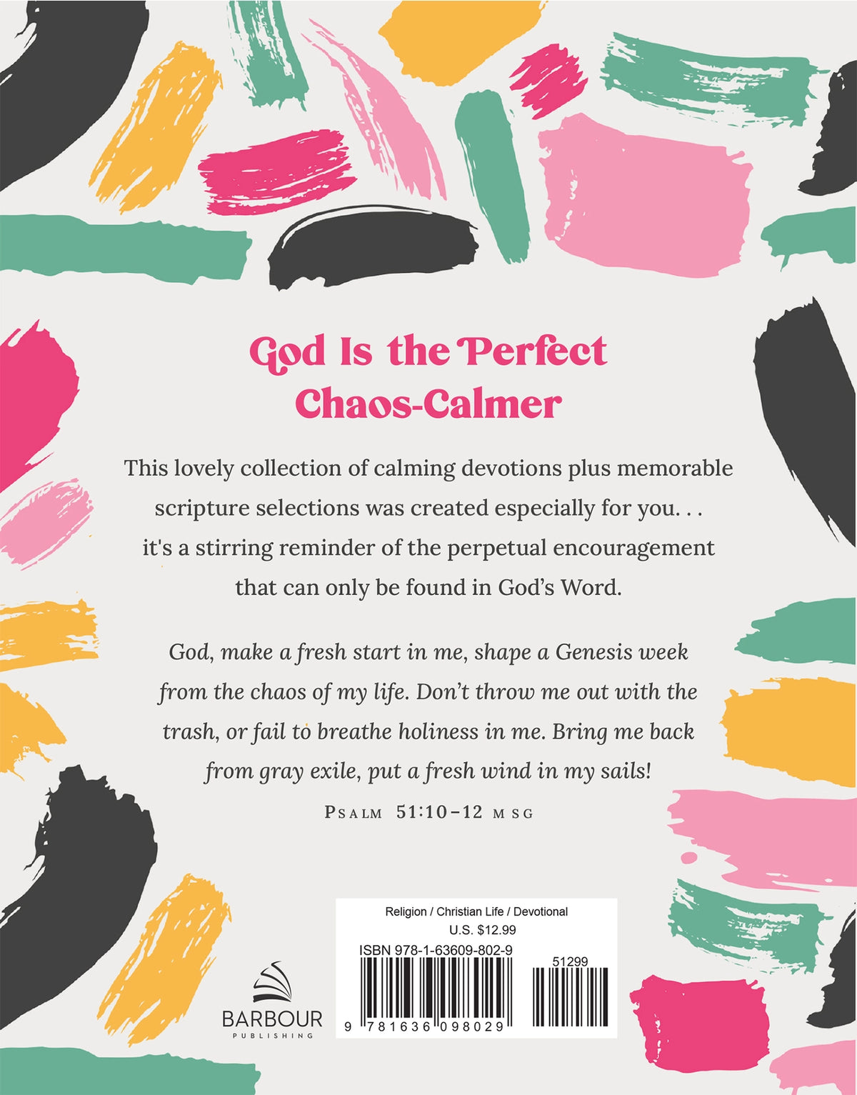 Devotions to Calm the Chaos, back cover