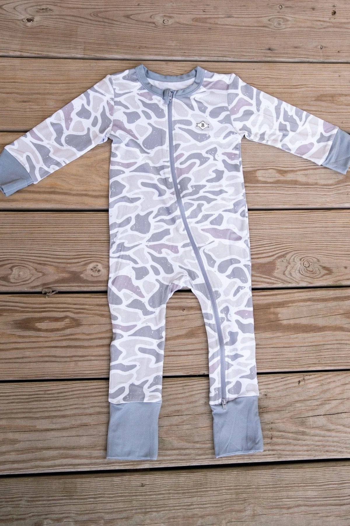 Burlebo Baby White Camo Zip Up