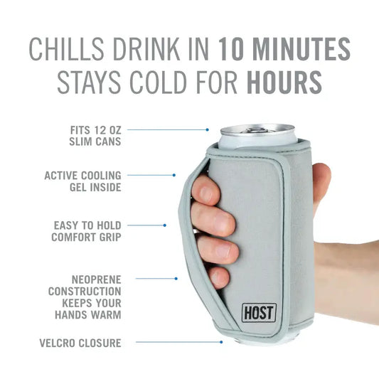 Grey Insta Chill Sleeve Active Cooling Gel Slim Can