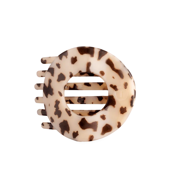 Teleties blonde tortoise large flat circle hair clip, product shot