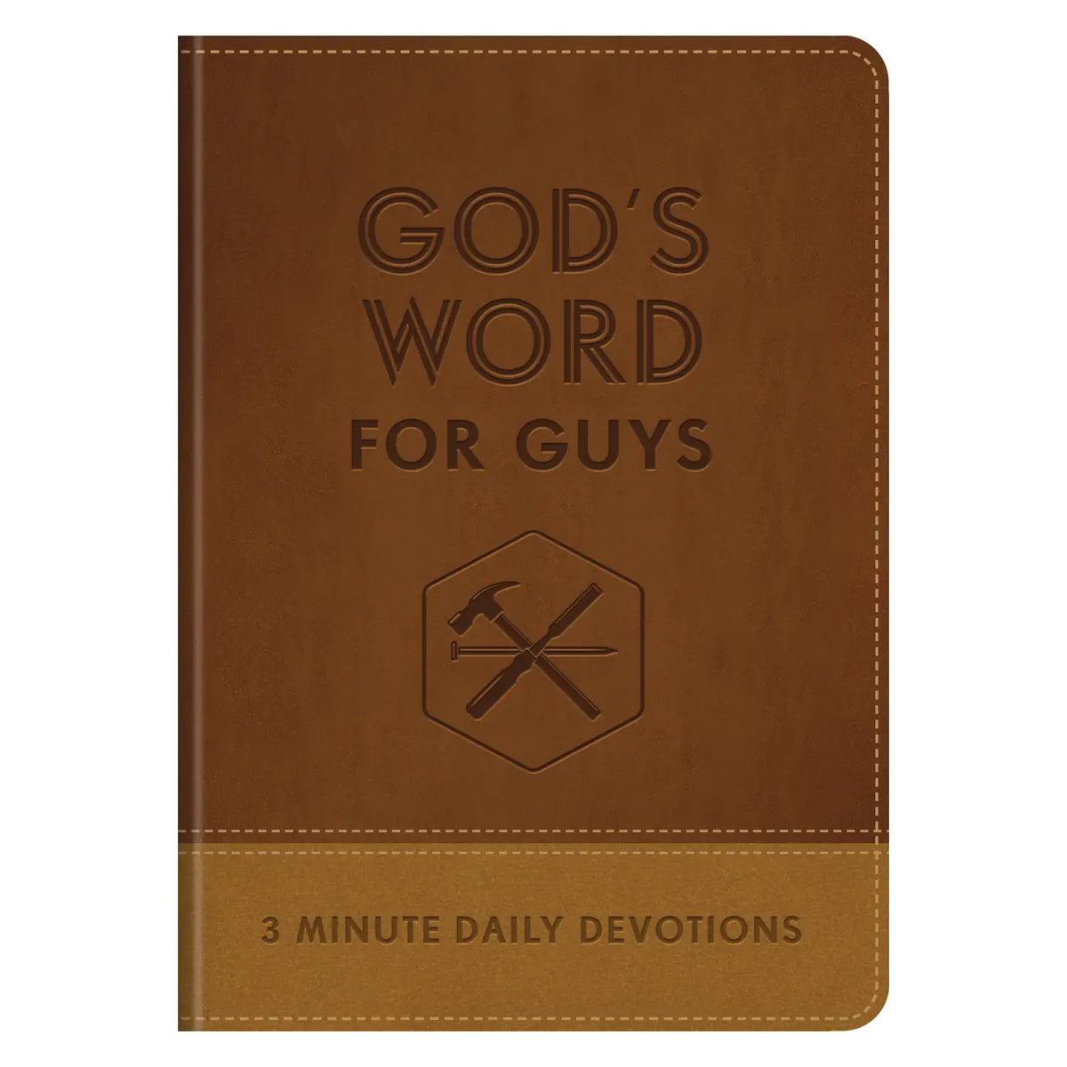 God's Word for Guys 3-minute daily devotions, brown leather-look cover