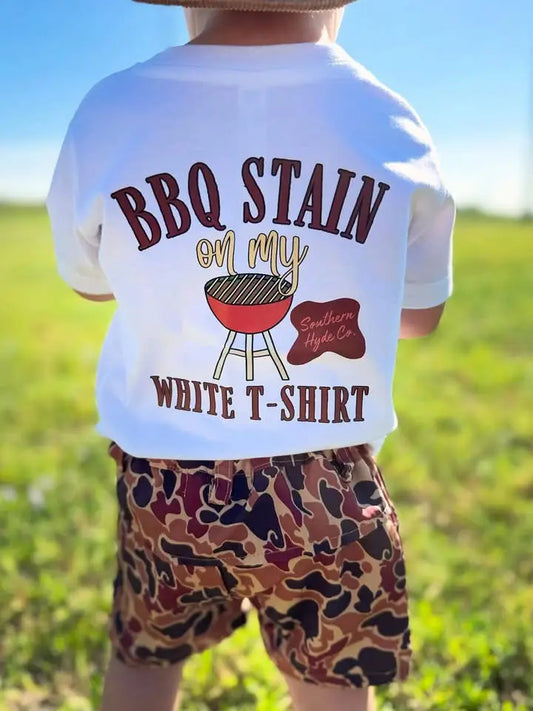 Southern Hyde Boy's White BBQ Stain Tee
