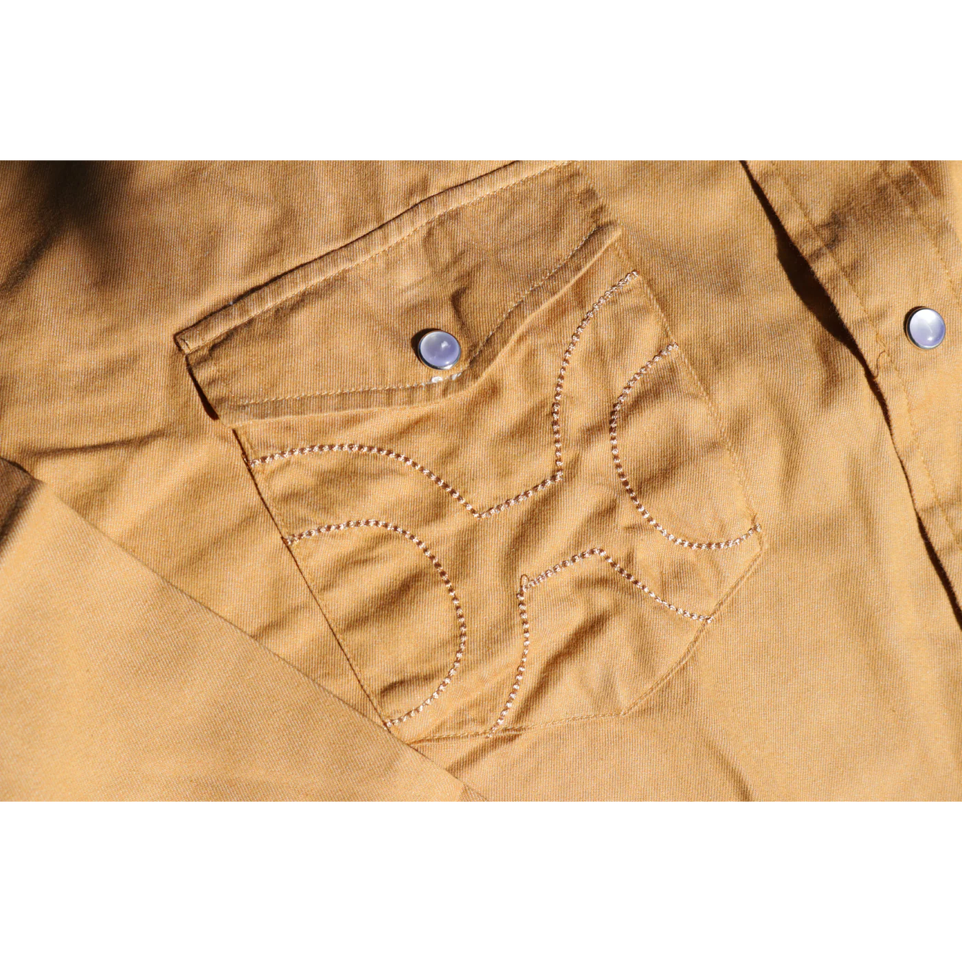 Hooey Men's Washed Tan Del Denim Chambray Long Sleeve Shirt